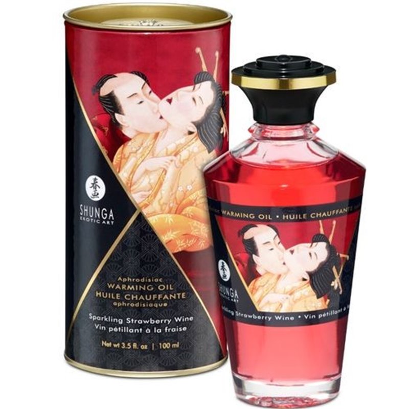 Shunga Óleo de Efeito Calor Espumante de Morango 100ml