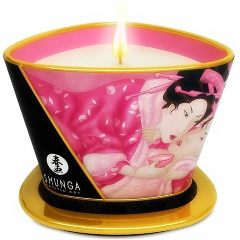 Shunga Vela Massagem Pétalas Rosa 170ml