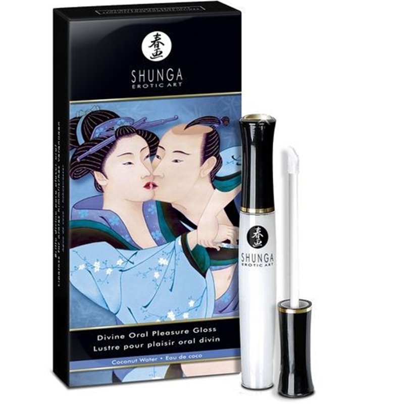 Shunga Kit Divino Prazer Oral Lipgloss Coco Água