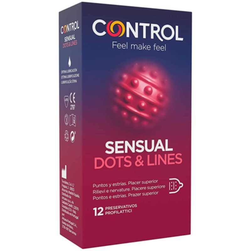 Control Preservativos Touch & Feel Pontos e Estrias x12