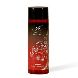 Extase Sensual Óleo de Massagem Efeito Calor com Feromonas Sabor a Morango 100ml