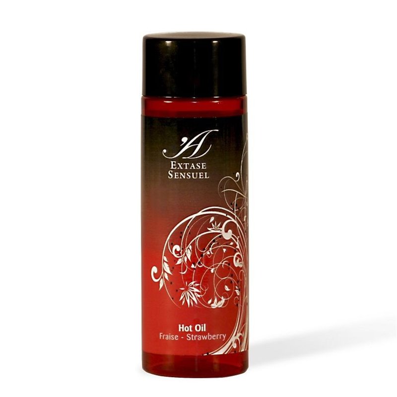 Extase Sensual Óleo de Massagem Efeito Calor com Feromonas Sabor a Morango 100ml