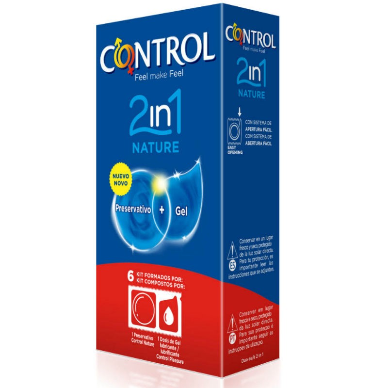 Control Duo Natura 2-1 Preservativo + Gel 6 Unidades