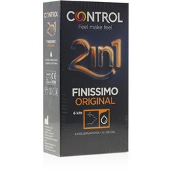 Control Finíssimo 2 em 1 Preservativos 6 Unidades + Gel Lubrificante 6 Unidades