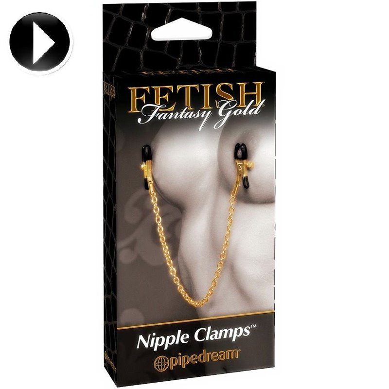 Pipedream Fetish Fantasy Gold Pinças Mamilos Ajustáveis com Corrente