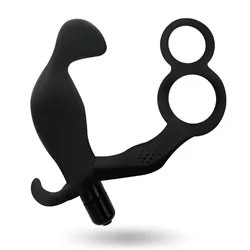 Addicted Toys Butt Plug With Cock Ring And Ball-strap Black