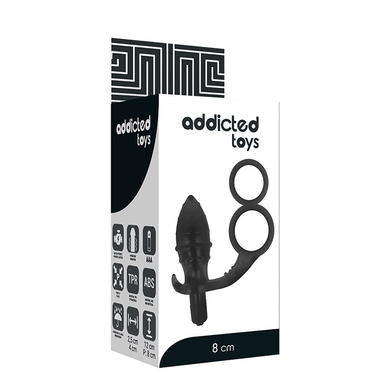 Addicted Toys Plug Anal c/ Anel Doble Negro