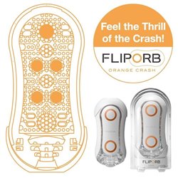 Tenga Tenga Flip Orb Forte Masturbador Branco e Orange Crash