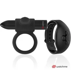 Black & Silver Cameron Remote Control Cockring Watchme