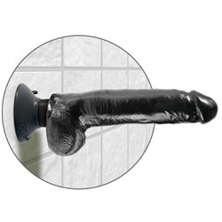 King Cock Dildo Vibrador Testiculos 23 cm Negro