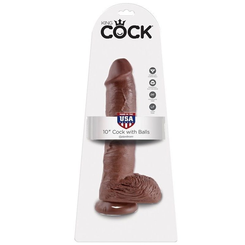 Pipedream Dildo Realístico com Testículos King Cock 10" Brown