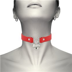 Coquette Hand Crafted Choker Keys Heart Red