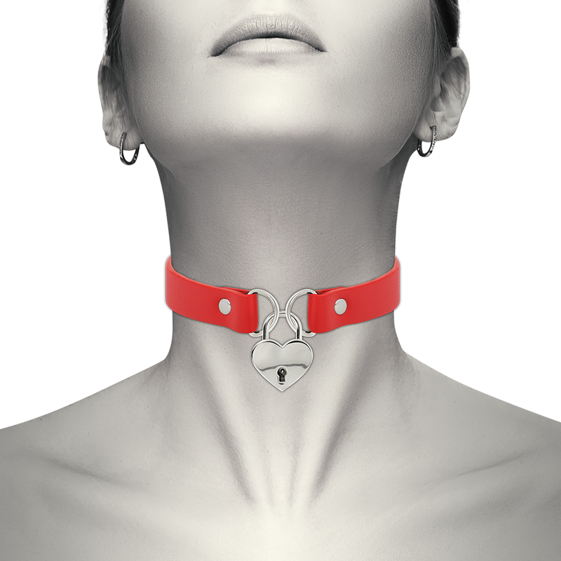 Coquette Hand Crafted Choker Keys Heart Red