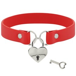 Coquette Hand Crafted Choker Keys Heart Red