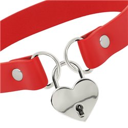 Coquette Hand Crafted Choker Keys Heart Red