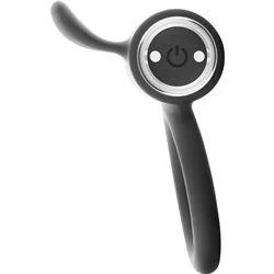 Black & Silver Cameron Rechargeable Vibrating Ring 10V