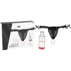Intt Tanga Preta Brasileira com Gel Base Água de Morango 50 ml