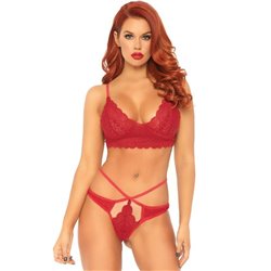 Leg Avenue Conjunto 2 Peças Top e Tanga Vermelho S / M