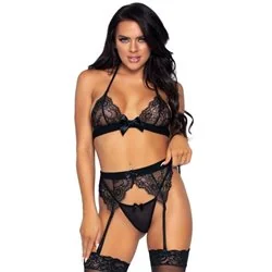 Leg Avenue Conjunto 3 Peças Preto L
