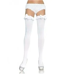 Leg Avenue Meia Branca Tamanho O / S