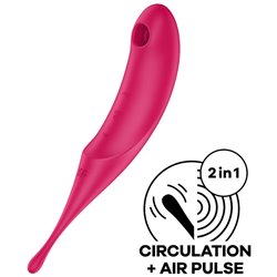 Satisfyer Estimulador e Vibrador de Pulso de Ar Twirling Pro Vermelho