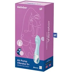 Satisfyer Vibrador de Bomba de Ar 5+ Vibrador de Ponto G Inflável Azul