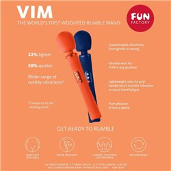 Fun Factory Vim Silicone Recarregável Estimulador Rumble Wand Azul