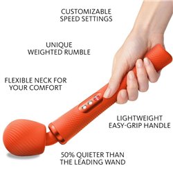 Fun Factory Vim Silicone Recarregável Estimulador Rumble Wand Sunrise Laranja