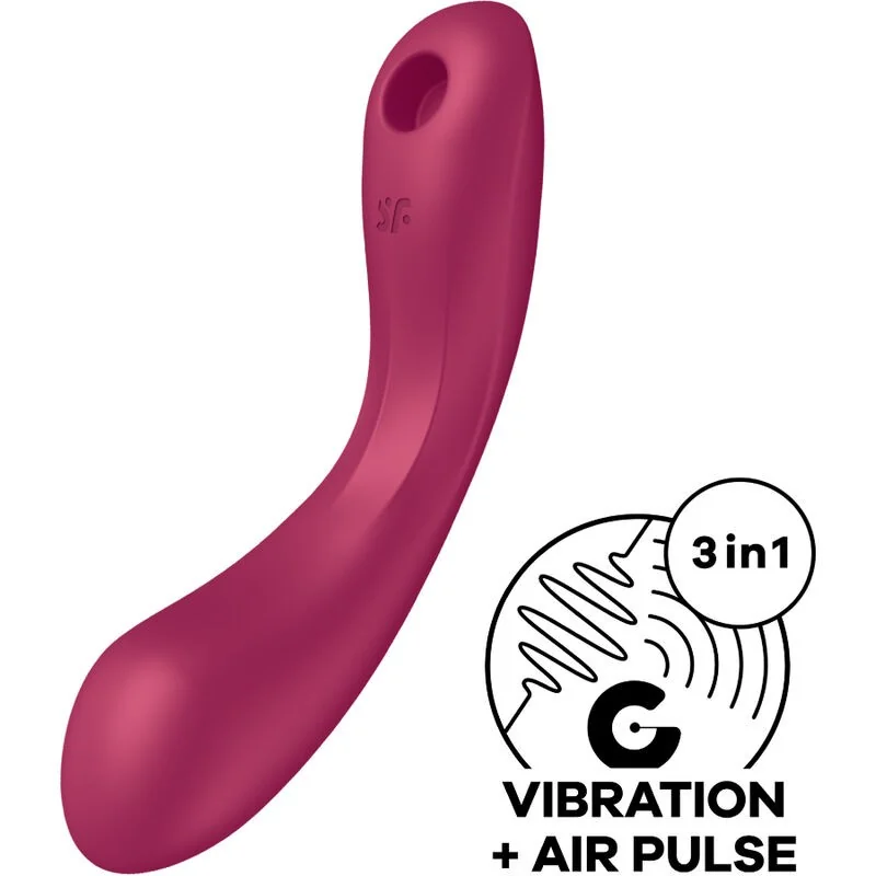 Satisfyer Vibrador Curve Trinity 1 Air Pulse Vibration Vermelho Satisfyer Vibrador Curve Trinity 1 Air Pulse Vibration Vermelho