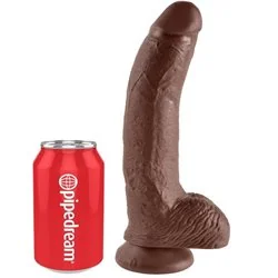 Pipedream Dildo Realístico com Testículos King Cock 9" Brown