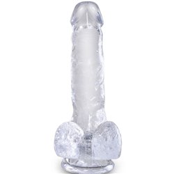 King Cock  6'' Dildo com Testículos Transparente