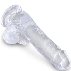 King Cock  6'' Dildo com Testículos Transparente