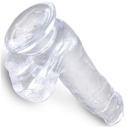 King Cock  6'' Dildo com Testículos Transparente