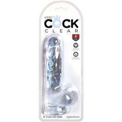 King Cock  6'' Dildo com Testículos Transparente