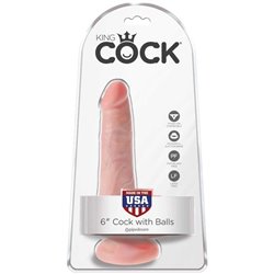 King Cock 6'' Dildo com Testiculos Realista