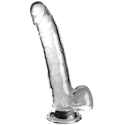 King Cock 9'' Dildo com Testiculos Transparente