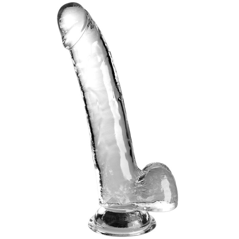 King Cock 9'' Dildo com Testiculos Transparente