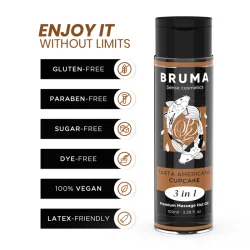 Bruma Óleo De Massagem Premium Efeito Calor Sabor American Pie 3 em 1 100ml