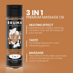 Bruma Óleo De Massagem Premium Efeito Calor Sabor American Pie 3 em 1 100ml