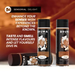 Bruma Óleo De Massagem Premium Efeito Calor Sabor American Pie 3 em 1 100ml