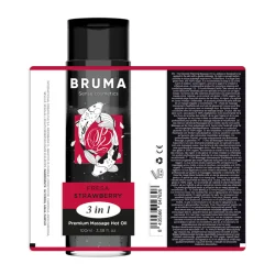 Bruma Óleo De Massagem Premium Efeito Calor Sabor Morango 3 em 1 100ml