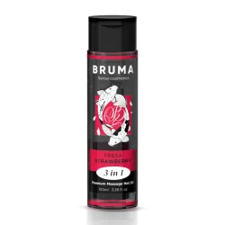 Bruma Óleo De Massagem Premium Efeito Calor Sabor Morango 3 em 1 100ml