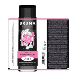 Bruma Óleo De Massagem Premium Efeito Calor Sabor Chiclet 3 em 1 100ml