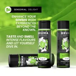 Bruma Óleo De Massagem Premium Efeito Calor Sabor Melancia 3 em 1 100ml