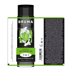 Bruma Óleo De Massagem Premium Efeito Calor Sabor Melancia 3 em 1 100ml