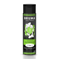 Bruma Óleo De Massagem Premium Efeito Calor Sabor Melancia 3 em 1 100ml